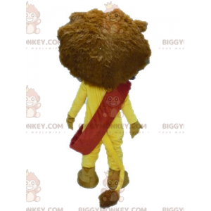 BIGGYMONKEY™ Maskottchen-Kostüm Gelber und brauner Löwe mit