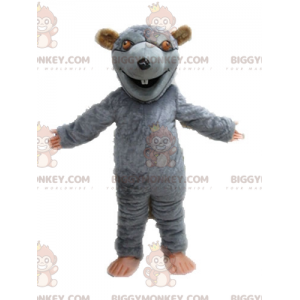Costume de mascotte BIGGYMONKEY™ de rat gris et marron géant.