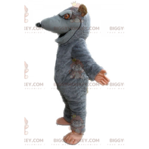 Costume de mascotte BIGGYMONKEY™ de rat gris et marron géant.