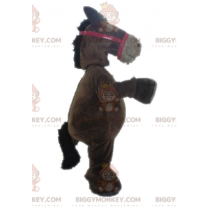 Costume da mascotte gigante marrone e marrone chiaro cavallo