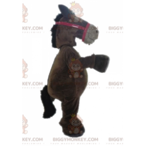 Costume da mascotte gigante marrone e marrone chiaro cavallo