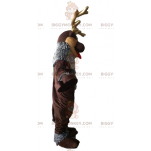 Costume de mascotte BIGGYMONKEY™ de renne marron et gris.