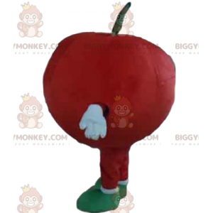 Hymyilevä jättiläinen punainen omena BIGGYMONKEY™ maskottiasu -