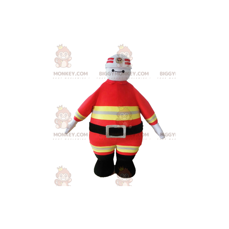 Costume da mascotte pompiere BIGGYMONKEY™ in uniforme arancione