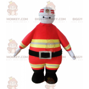 Costume da mascotte pompiere BIGGYMONKEY™ in uniforme arancione