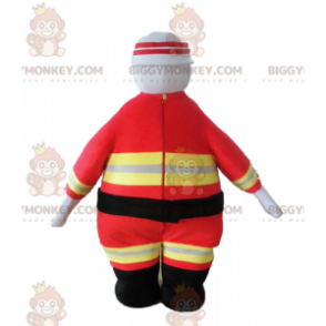 Brandmand BIGGYMONKEY™ maskotkostume i orange og gul uniform -