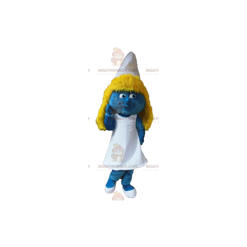 Beroemd Cartoon Meisje Smurfin BIGGYMONKEY™ Mascotte Kostuum -