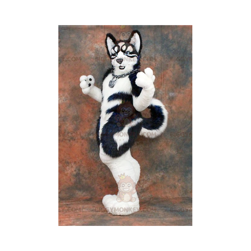 Ασπρόμαυρη στολή μασκότ σκύλου BIGGYMONKEY™ - Biggymonkey.com