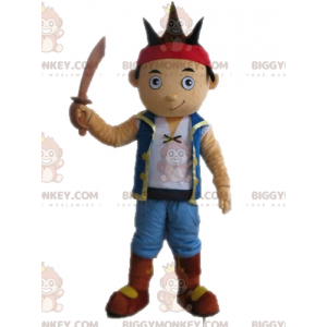 BIGGYMONKEY™ Brown Boy Pirate Dress Up Mascot Costume –