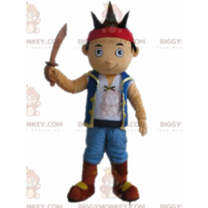 BIGGYMONKEY™ Brown Boy Pirate Dres Up maskotti puku -