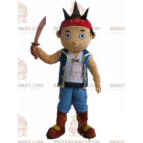 Traje de mascote de pirata masculino BIGGYMONKEY™ marrom –