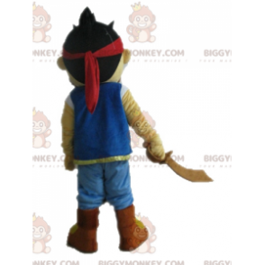 BIGGYMONKEY™ Brown Boy Pirate Dress Up Mascot Costume -