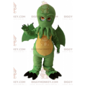 BIGGYMONKEY™ Mascottekostuum Groene Draak met Octopuskop -