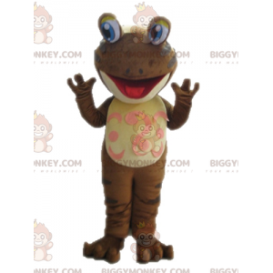 Costume de mascotte BIGGYMONKEY™ de grenouille marron. Costume