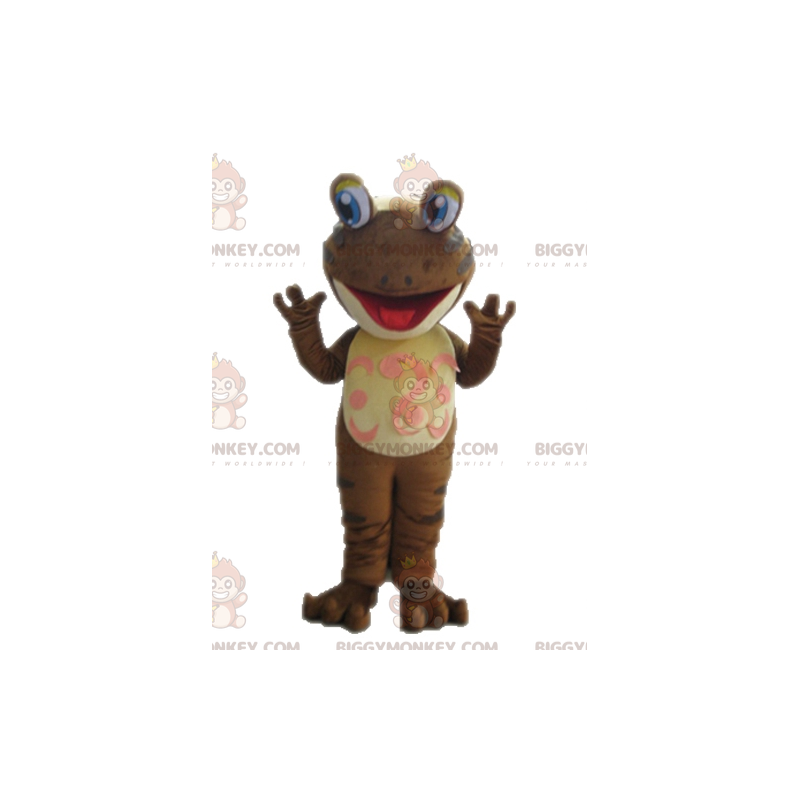 Brauner Frosch BIGGYMONKEY™ Maskottchen Kostüm. Salamander