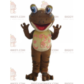 Disfraz de mascota de rana marrón BIGGYMONKEY™. Disfraz de