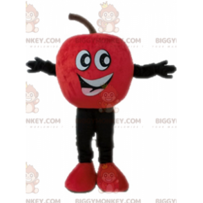 Lächelnder riesiger roter Apfel BIGGYMONKEY™ Maskottchen-Kostüm