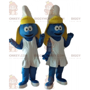 2 BIGGYMONKEY™s Smurfette seriefigurmaskot - BiggyMonkey maskot