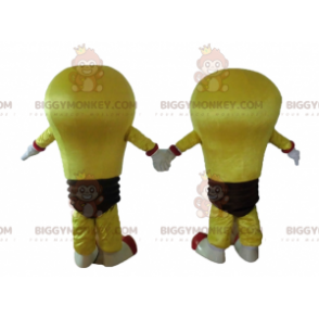 2 maskot BIGGYMONKEY™s av jättelika gula och bruna lökar -