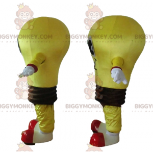 2 mascotes BIGGYMONKEY™s de lâmpadas gigantes amarelas e