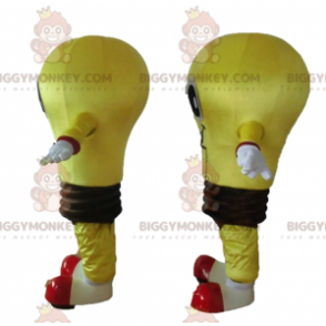 2 maskoty BIGGYMONKEY™ s obřími žlutými a hnědými žárovkami –