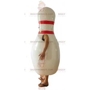 Giant bowling pin BIGGYMONKEY™ mascot costume. Bowling