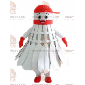 Costume de mascotte BIGGYMONKEY™ de volant de badminton.