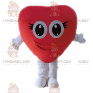 Costume de mascotte BIGGYMONKEY™ de cœur rouge géant. Costume