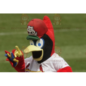 Blauer, gelber und roter Vogel BIGGYMONKEY™ Maskottchen-Kostüm