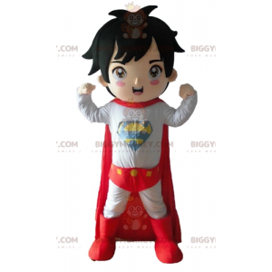 Boy's BIGGYMONKEY™ Mascot Costume Dressed In Superhero Outfit –