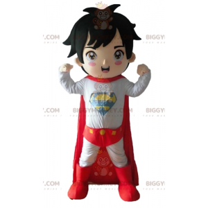 Boy's BIGGYMONKEY™ maskotdräkt klädd i superhjälteoutfit -