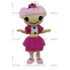 Costume da mascotte BIGGYMONKEY™ per ragazza dai capelli rosa.