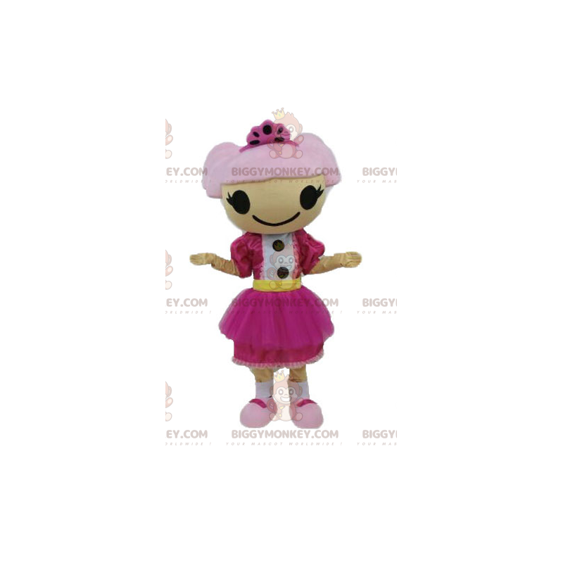 Costume de mascotte BIGGYMONKEY™ de fille aux cheveux roses.
