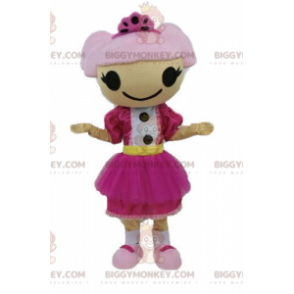 Pink Hair Girl BIGGYMONKEY™ Maskottchen Kostüm. Puppe