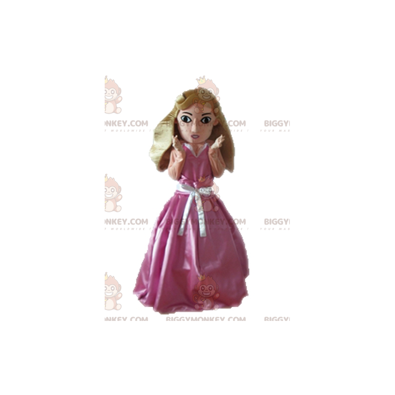 BIGGYMONKEY™ Mascot Costume Blonde Princess Dressed in Pink