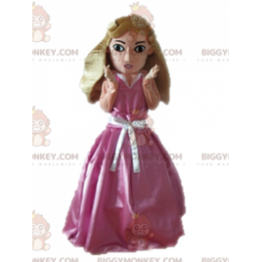 BIGGYMONKEY™ Mascot Costume Blonde Princess Dressed in Pink