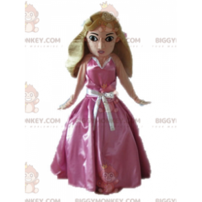 BIGGYMONKEY™ Mascot Costume Blonde Princess Dressed in Pink