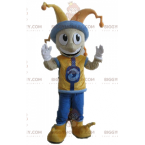 Costume da mascotte King Jester BIGGYMONKEY™ in abito colorato