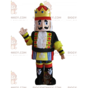Koning BIGGYMONKEY™ mascottekostuum in geel zwart en rood
