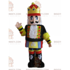 Costume de mascotte BIGGYMONKEY™ de roi en tenue jaune noire et