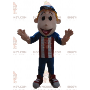 Boy's BIGGYMONKEY™ Mascot Costume Dress Up i rød, blå og hvid -