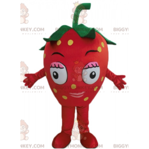 Costume da mascotte BIGGYMONKEY™ fragola rossa gigante. Costume