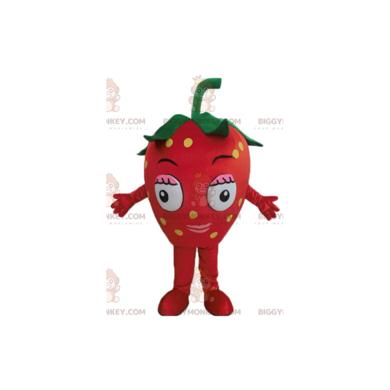 Costume de mascotte BIGGYMONKEY™ de fraise rouge géante.