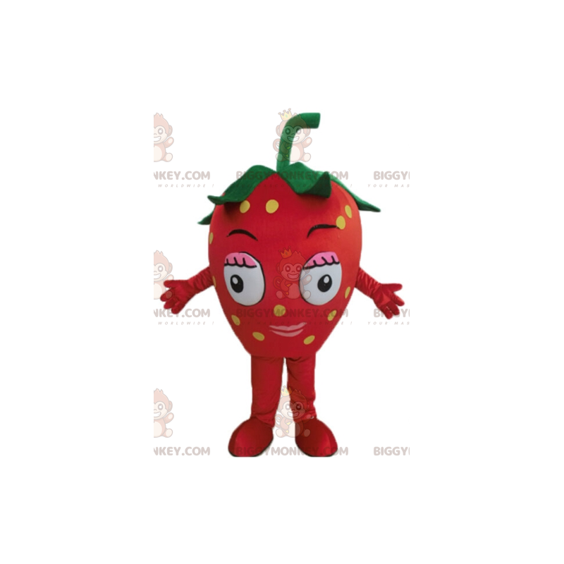 Giant Red Strawberry BIGGYMONKEY™ Mascot Costume. Red Fruit