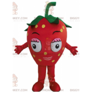 Giant Red Strawberry BIGGYMONKEY™ Mascot Costume. Red Fruit