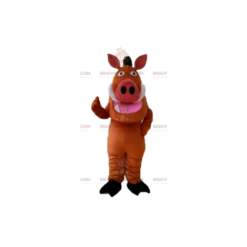 Traje de mascote BIGGYMONKEY™ do famoso javali Pumba em O Rei