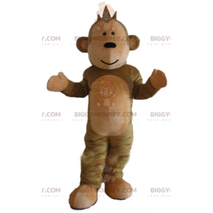 Costume de mascotte BIGGYMONKEY™ de singe marron mignon et doux