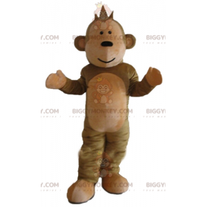 Cute and Soft Brown Monkey BIGGYMONKEY™ Mascot Costume –