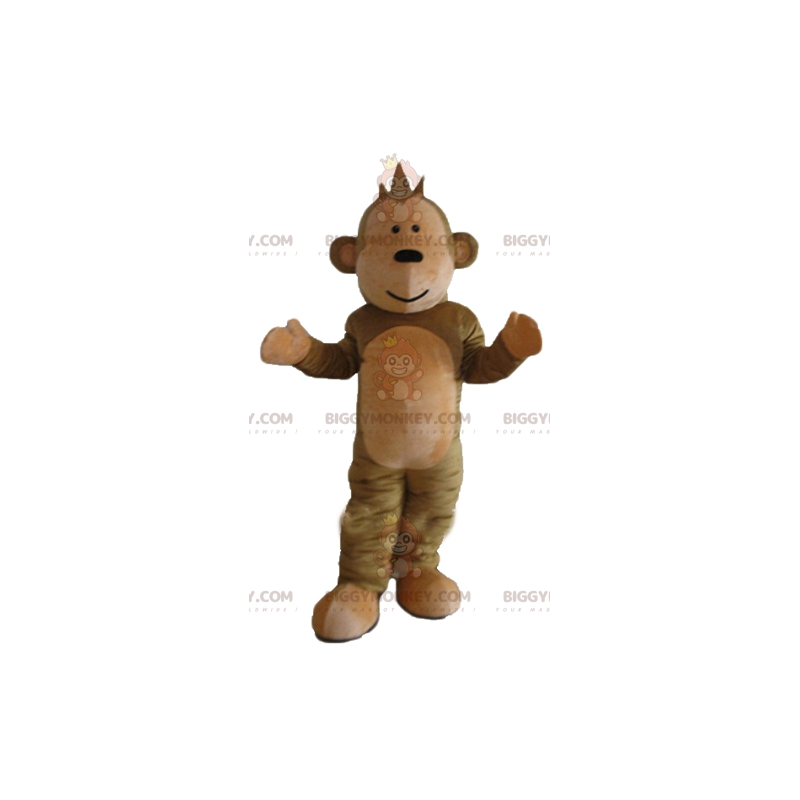 Costume de mascotte BIGGYMONKEY™ de singe marron mignon et doux