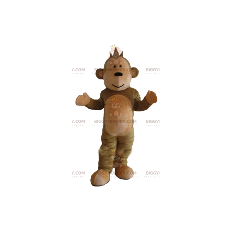 Schattige en zachte bruine aap BIGGYMONKEY™ mascottekostuum -